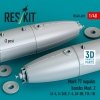 RESKIT RS48-0603 Mark 77 napalm bombs Mod. 2 (2pcs) (A-4, A-26K, F-4, AV-8B, F/A-18) (3D Printed) (1/48)